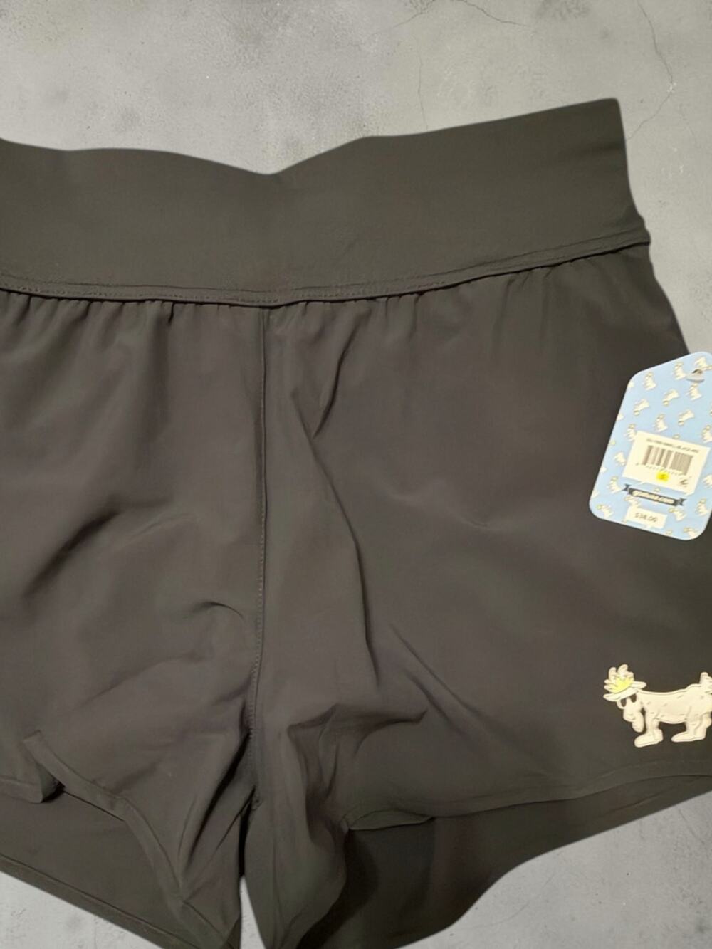GOAT USA Women's Athletic Shorts Black Dog Logo  Size Small NWT